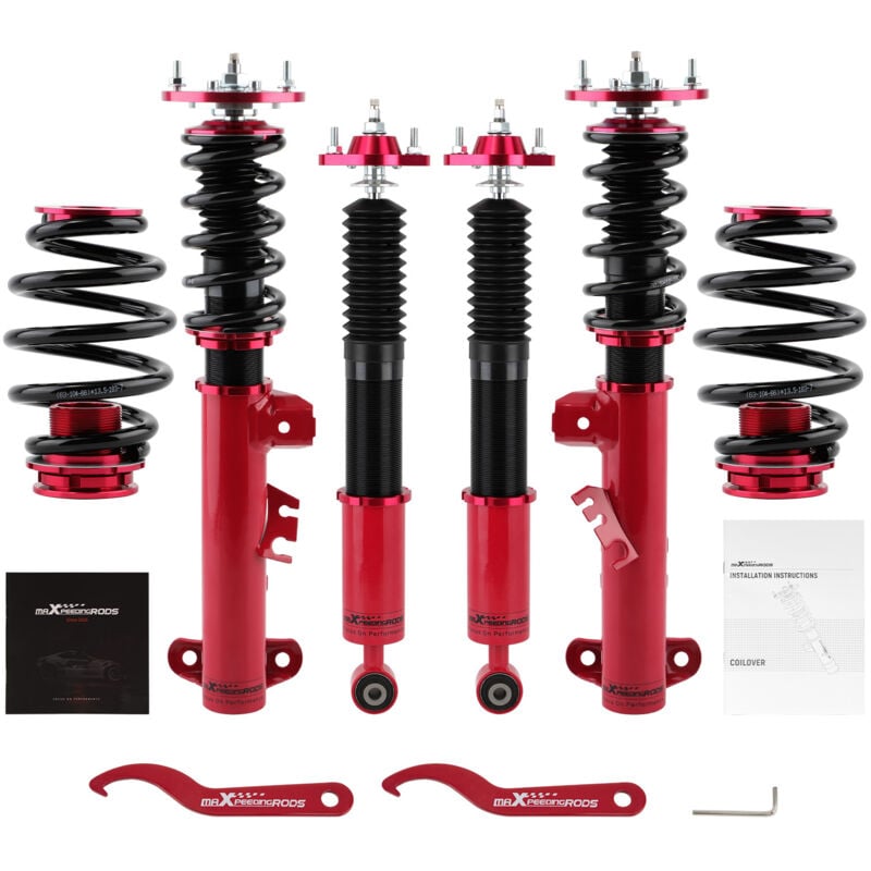Maxpeedingrods - Kit Suspension Combine Filete for Bmw 3 Series E36 Réglable Amortisseurs Rouge