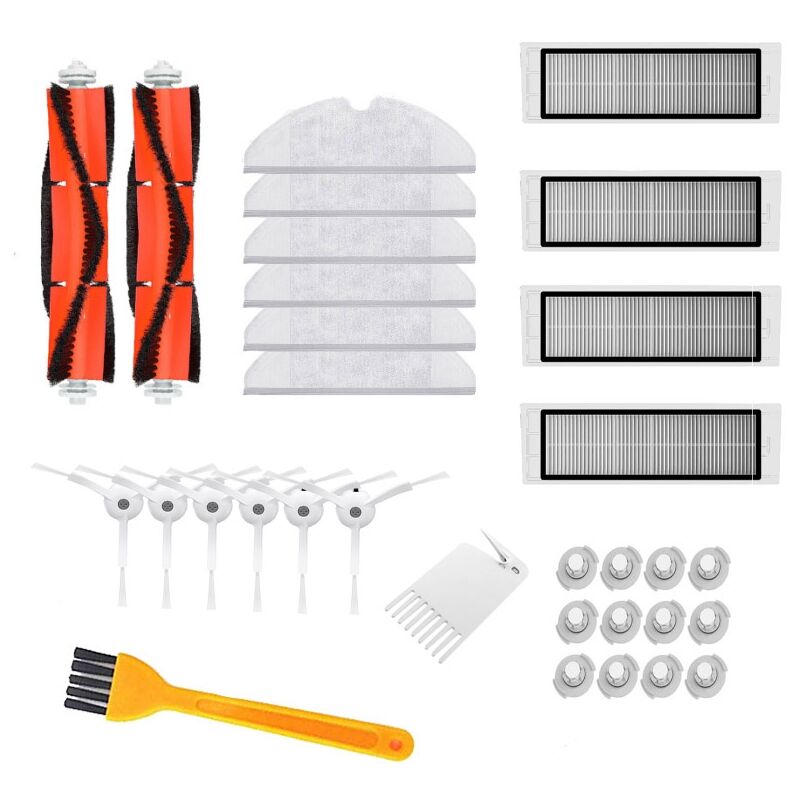 Kits D'Accessoires pour Xiaomi Roborock S50 S51 E25 S5 Roborock Robot Aspirateur PièCes Filtre Brosse LatéRale Rouleau Brosse Vadrouille Chiffon