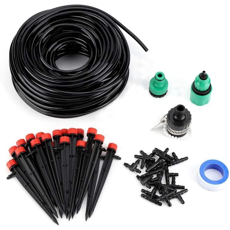 Kits d'arrosage goutte à goutte, 25M Kit Arrosage Automatique, Système d'arrosage automatique goutte à goutte au sol, Convient aux plantes de serre