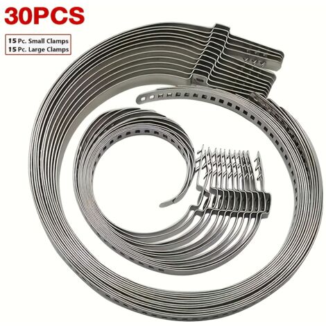Kits de 30 colliers de serrage pour manchons de joints homocinétiques en acier inoxydable - Réglables, disponibles en grandes et petites tailles