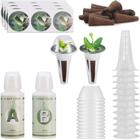 Kits de culture hydroponique repliables : Biochar Peat, 25 baskets, germination facile
