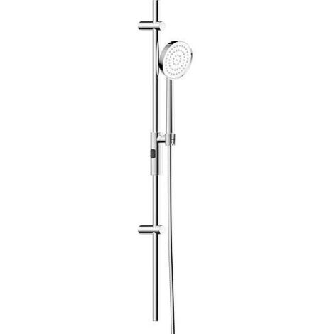 Kits de douchettes Ilisos 900mm, 1 jet chrome Ø 115mm, support mural réglable en hauteur