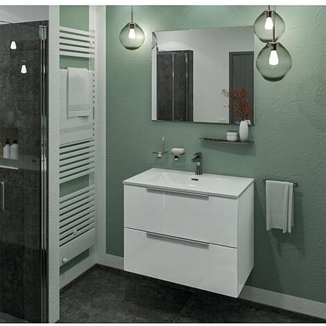 Kits de meubles de salle de bain BALI Blanc brillant 2 tiroirs largeur 810 mm