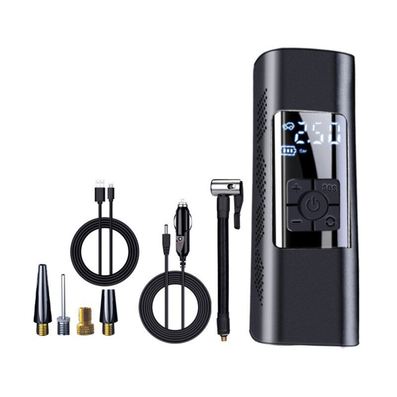 Pompe à air intelligente, compresseur d'air portable pour voiture, gonfleur de pneus, pompe à air pour pneus de voiture, vélo, moto, avec fil ou sans