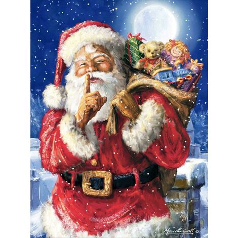 Kits de peinture diamant Père Noël 5D pour adultes, kit de peinture diamant de Noël par numéro, broderie au point de croix pour décoration murale