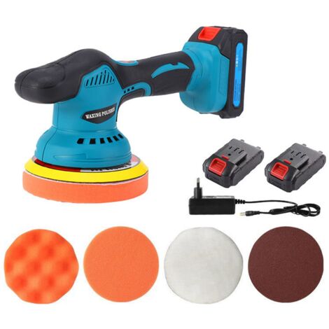 Kits de polisseuses et polisseuses de tampon de voiture sans fil, réglage à 8 vitesses avec 2 piles 21 V, 2800-6000 R/min pour le polissage détaillé, l'épilation à la cire, l'élimination des rayures.