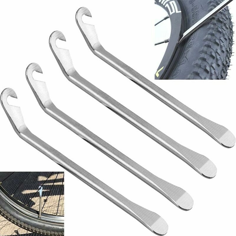 Kits de réparation 4 pcs Métal Levier Démonte-Pneu Pelle Tire Lever Pneu de vélo Outils Crochets Tyr vélos Métal Retrait Outil Leviers Puncture