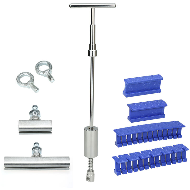 Kits De Reparation De Bosses De Carrosserie Auto Tole Affaissement Pull Row Puller Pit Kit De Joint D'Etancheite Outil De Reparation, Argent Et Noir