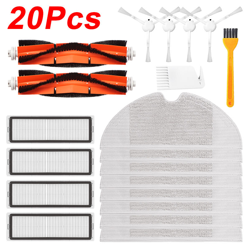 

Kits de repuesto de paño de fregona de cepillo principal de filtro Hepa de 20 piezas para accesorios de aspiradora de robot Xiaomi Mijia 1C /