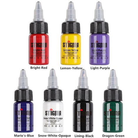 Kits d'encre de tatouage Ensemble de fournitures et d'encres de tatouage professionnelles Pack d'encre de tatouage de 7 couleurs