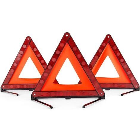 Kits d'urgence Triangles de Signalisation Panneau d'Avertissement pour Auto Sécurité Pliable Réfléchissant Universel Plastique (Lot de 3)dengyank