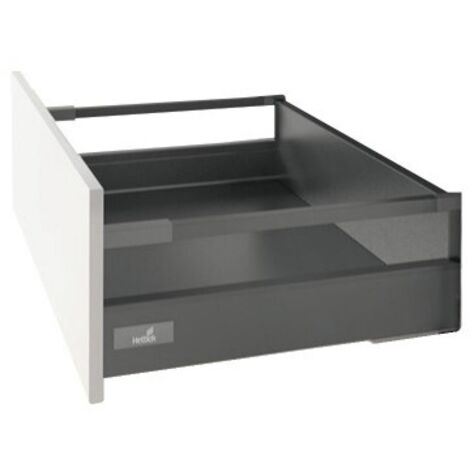 Kits Innotech Atira avec coulisses - Push To Open 30 kg - tiroir casserolier tringles H144 mm - 520 mm - Anthracite - HETTICH