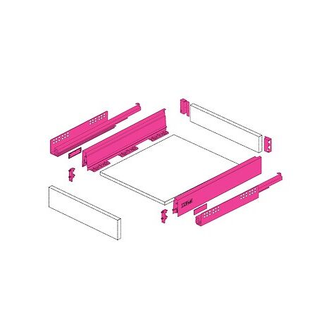 Kits partiels Innotech Atira avec coulisses - silent system 30 kg - tiroir simple hauteur 70 mm - 470 mm - Argent - HETTICH
