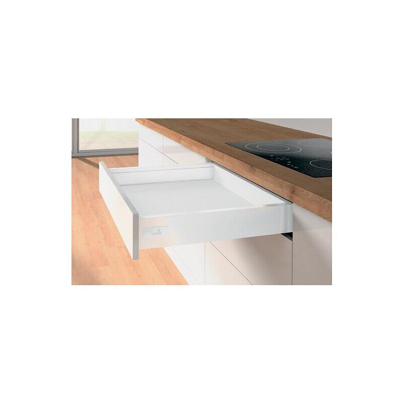 Kits partiels Innotech Atira avec coulisses - silent system 30 kg - tiroir simple hauteur 70 mm - 520 mm - Blanc Hettich