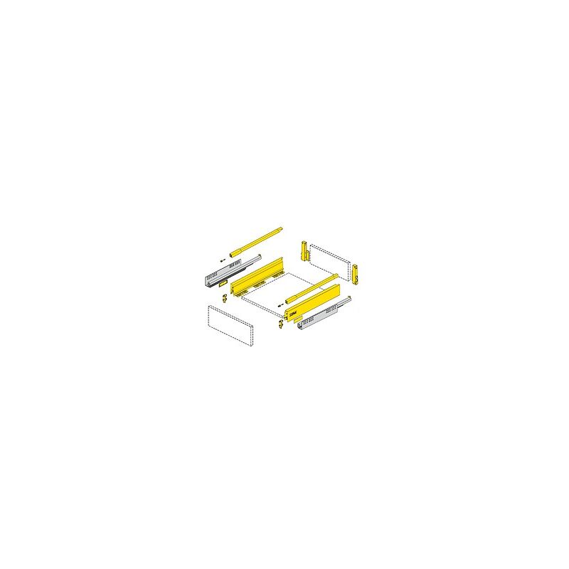 Kits partiels Innotech Atira - tiroir casserolier avec tringles hauteur 144 mm - longueur 470 mm finition Argent Hettich