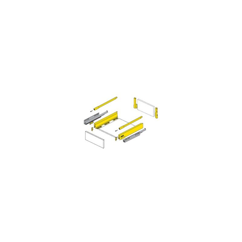 Kits partiels Innotech Atira - tiroir casserolier avec tringles hauteur 176 mm - longueur 520 mm finition Blanc - HETTICH