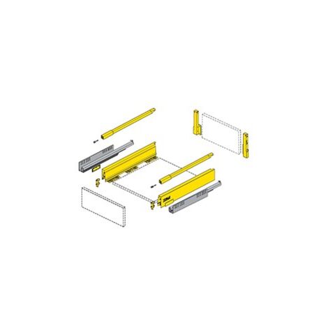 Kits partiels Innotech Atira - tiroir casserolier avec tringles hauteur 176 mm - longueur 520 mm finition Blanc - HETTICH