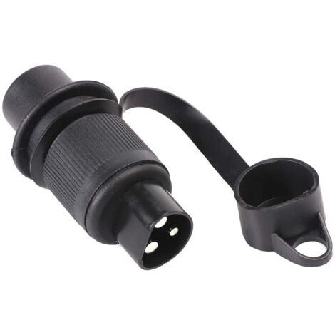 Kits Prise 3 Broches Remorque Male/Femelle 12V 24V Connecteur Fiche Attelage Camion 3 Broche pour Véhicules Agricole, Voiture, Tracteur, Caravane, Porte-Vélo, RV A