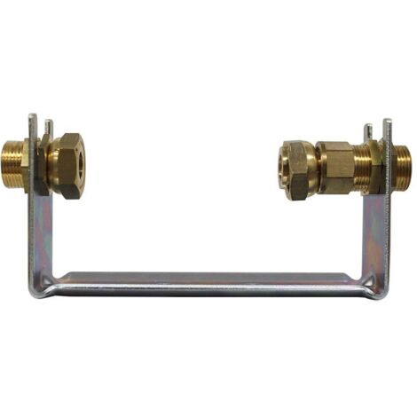 Kits rail support compteur acier galvanisé L.190 mm - compteur L.110 mm DN15 - Écrou tournant 3/4" (20/27) - Sferaco