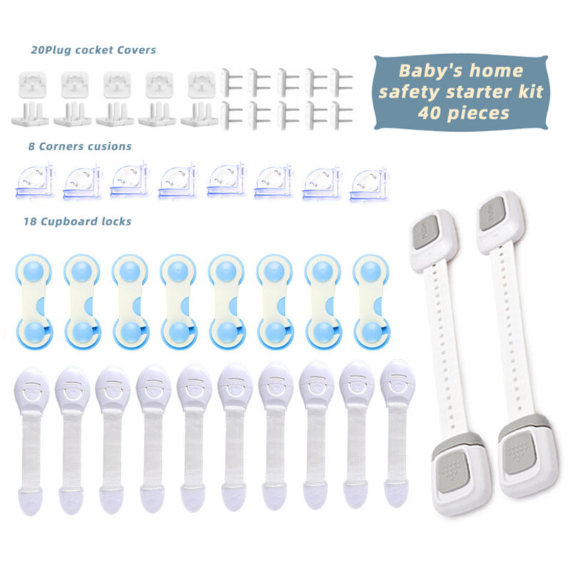 Kits Sécurité de Bébé – 20Caches Prises Électrique pour Enfant ( caches)+ 8 Protection Table Enfant Coins De Table+18 Loquets de Sécurité pour Béb