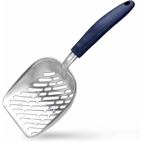 Kitty Animal Metal Cat Litter Scooper Shovel Poop Remover with Long Handle for Pets, Blue