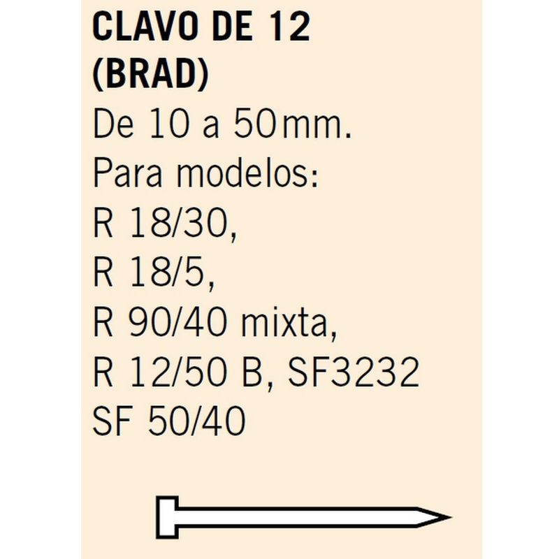 

KIVEC MCBRAD12-45P - Clavo de 12 Largo 45 mm.