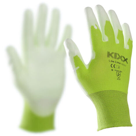 KIXX Handschuhe für die Gartenarbeit, Hellgrün/Limette - Größe 8