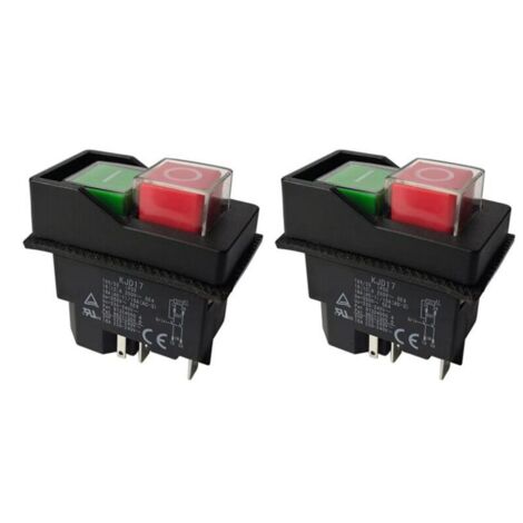 KJD17 250V 5-polige elektromagnetische Drucktaster für Gartengeräte - 2 Stück