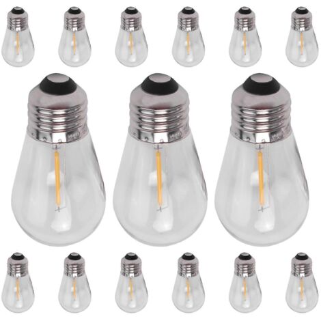 [KK] Lot de 15 ampoules LED S14 de rechange 3V incassables pour extérieur-AquaForge