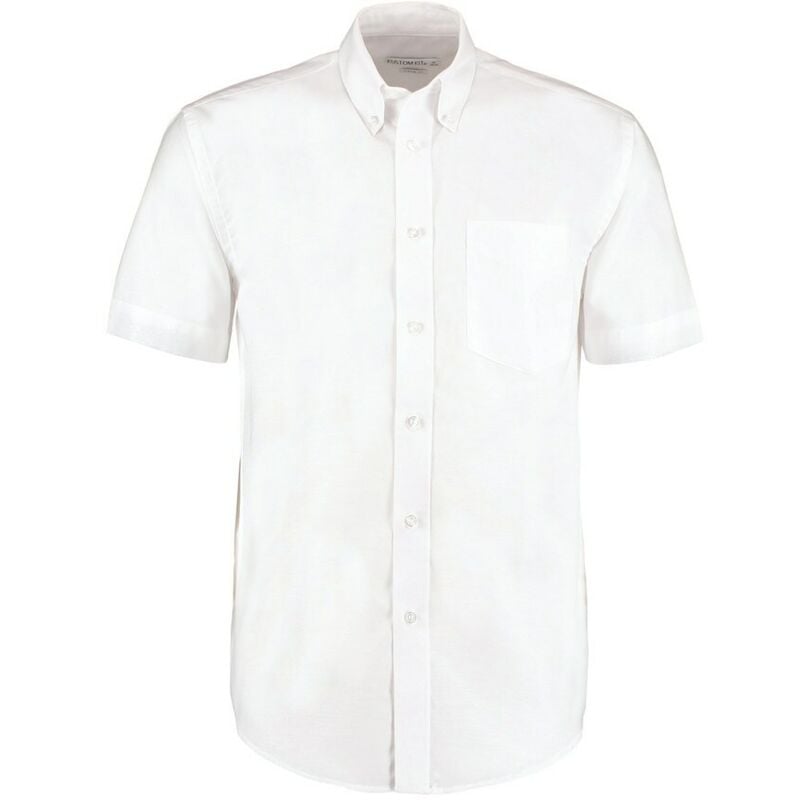 KK350 Men's 18in Short Sleeve White Oxford Shirt - White - Kustom Kit