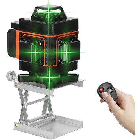 KKmoon 4D 16 Line Leveler Mini Laser Leveler HD LCD Power Display , Built-in 18650 Lithium Battery with Battery, European Standard, 220V