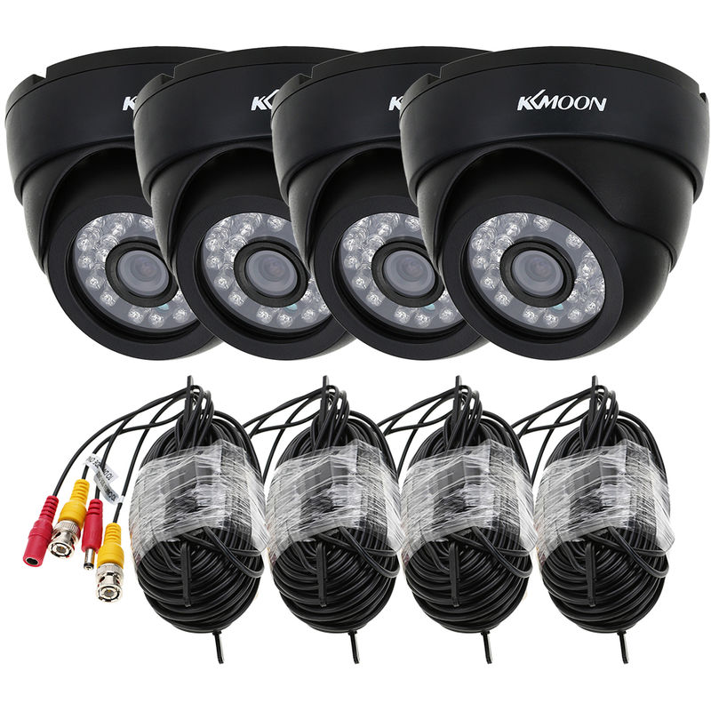 

KKmoon, 4PCS / Lot, kit de seguridad de camara CCTV 720P + cable de video 4pcs 60ft