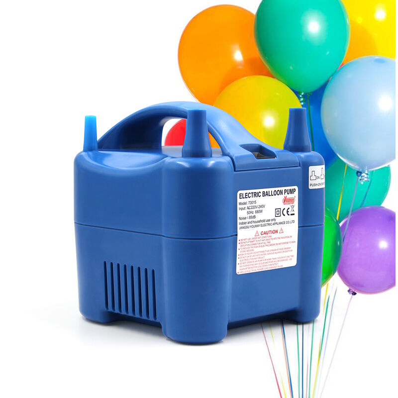 

Bomba electrica para globos, 680 W, doble boquilla, soplador de globos, modo automatico / empujar hacia abajo, inflador de globos electrico con