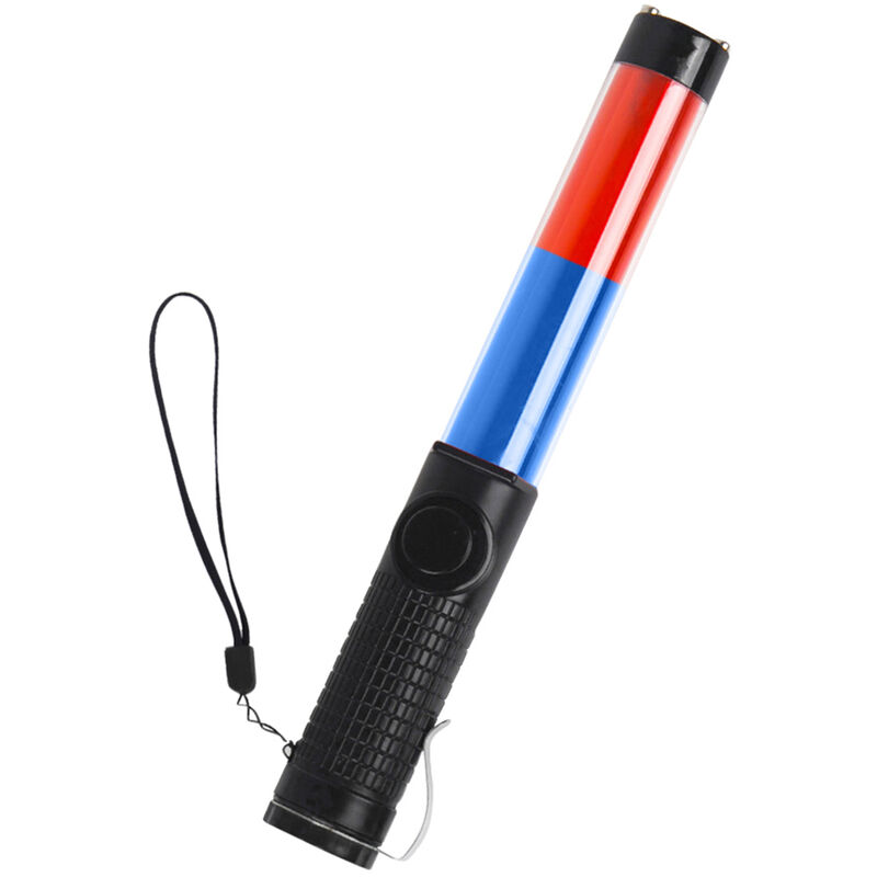 

Luz de advertencia de baston de trafico rojo y azul LED de 29 cm / 11,41 pulgadas con silbato, interruptor de ventana, linterna, cordon para guardia