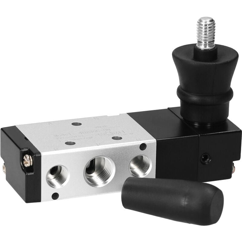 KKmoon pneumatique 1/4 '' PT 5 voies 3 positions vanne pneumatique a levier a main vanne pneumatique vannes de commande d'air manuelles,modele : Type