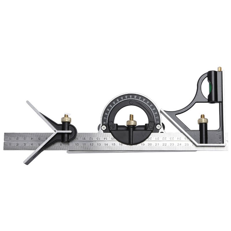 

Regla de angulo cuadrado de combinacion de 300 mm, acero inoxidable de 90 °, cuadrado de nivel, herramienta de medicion de regla de angulo combinado