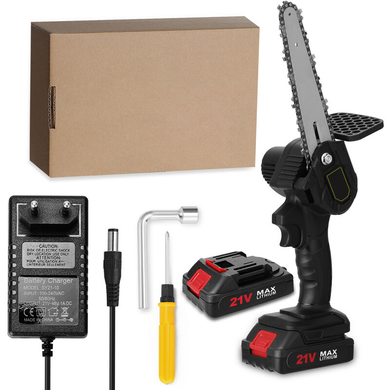 

Sierras de podar electricas portatiles de 6 pulgadas y 21 V (dos baterias) con velocidades infinitamente variables, recargable, pequeno, para cortar