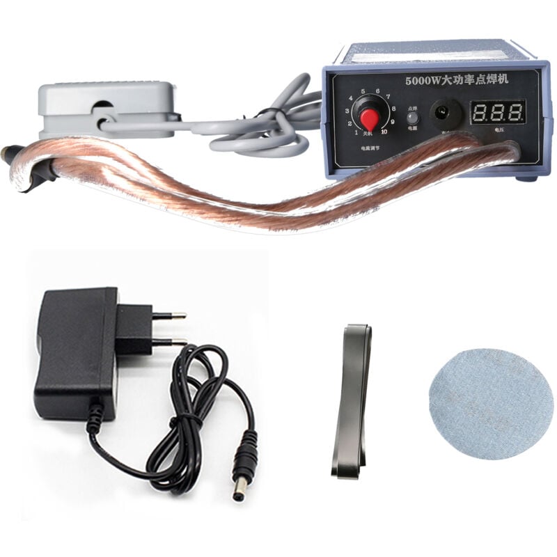 Kkmoon - Soudeuse par points 5000W, Machine de soudage par points portative 0-800A, soudeurs réglables, pour batterie 18650, Avec pédales