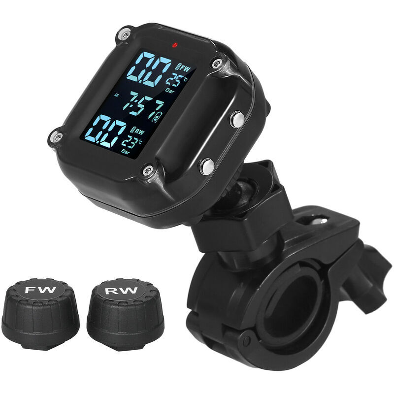Kkmoon Système de surveillance de la pression des pneus de moto étanche 7 modes d'alarme sans fil tpms Réveil automatique et sommeil Port de charge