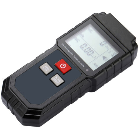 KKmoon Testeur de rayonnement électromagnétique numérique portable avec écran LCD, détecteur de dosimètre de champ électrique et magnétique, alarme sonore et lumineuse.