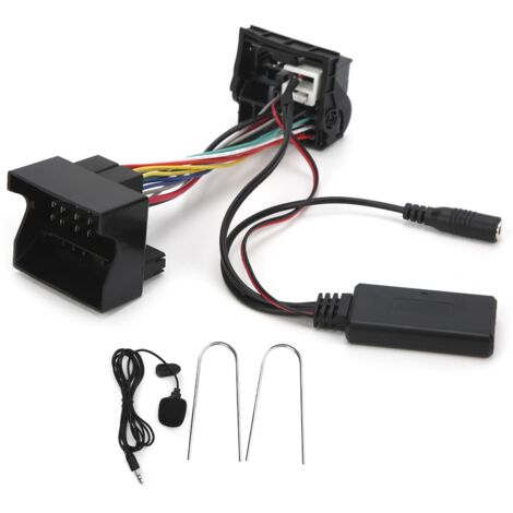 KkvoGmle 12Pin Bluetooth, AUX-IN Câble pour Peugeot 207 307 407 308, audio stéréo, microphone