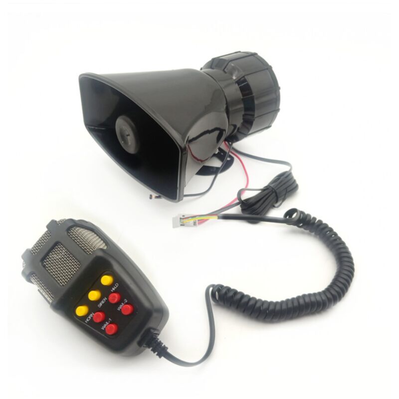 Lifcausal - Kl d'alarme mégaphone 5 tons pour voiture 12 v 110 dB Haut-parleur puissant Alarme incendie Ambulance Sirène de police