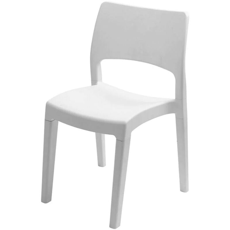 Progarden - Chaise blanche 50x51xH82cm en résine Blanche Démontable et empilable Intérieur/extérieur jardin terrasse maison white