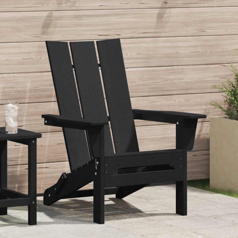 Klappbarer Adirondack-stuhl Schwarz 74.5 X 80.5 X 90cm Plastik Vidaxl