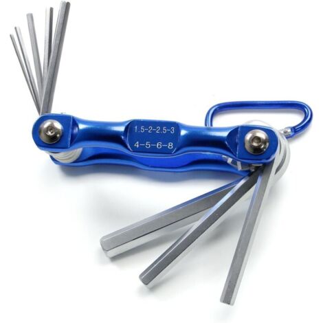 Klapp-Innensechskantschlüssel-Set, 8 Inbusschlüssel, metrisches Klapp-Innensechskantschlüssel-Set, Werkzeug zur Reparatur von Innensechskantschrauben, 1,5–8 mm
