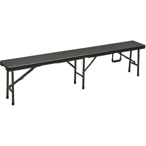 Klappbänke Camping in Stahl und Harz Rattan 180 cm Camping Polyrattan Levante