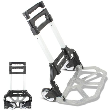 Klappbar/Alu-Sackkarre, Transportkarre Aufhängung Handkarren für den Einkaufswagen Shopper Einkaufstrolley Handwagen Gepäckwagen Einkaufsroller für Umzug oder Getränkekisten 80 kg