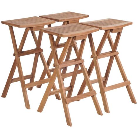 Klappbare Barhocker 4 Stk. Massivholz Teak vidaXL
