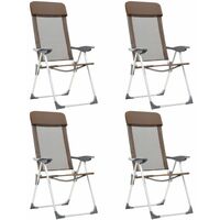 Klappbare Campingstühle 4 Stk. Aluminium Braun