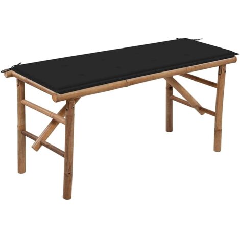Klappbare Gartenbank mit Auflage 118 cm Bambus